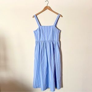 a new day Blue Stripe Sleeveless Midi Sundress